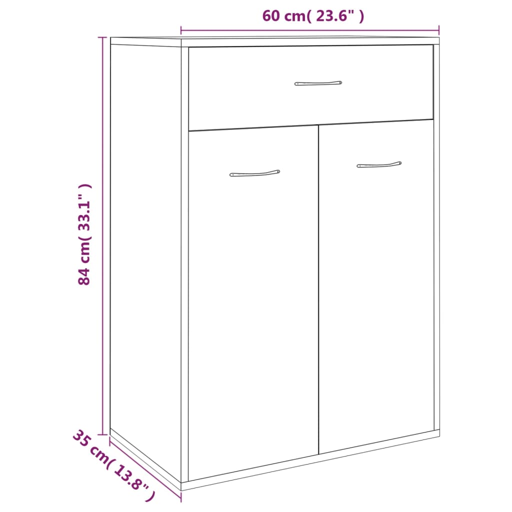 Shoe Cabinet Smoked Oak 60x35x84 cm Engineered Wood