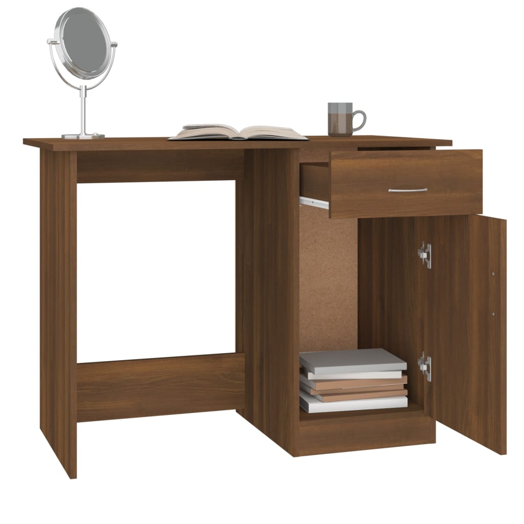 Desk Brown Oak 100x50x76 cm Engineered Wood