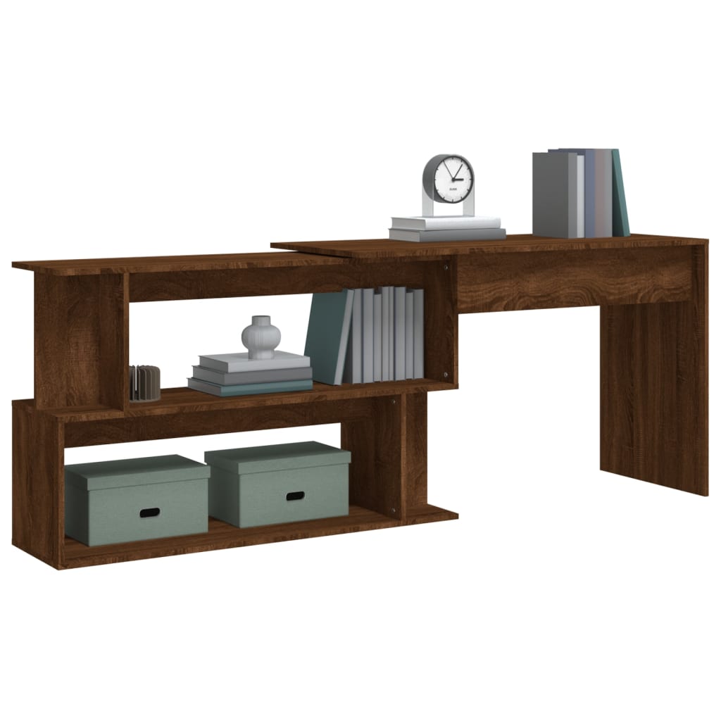 Modern Wooden Rotatable Home Office Corner Computer Desk Table With Storage