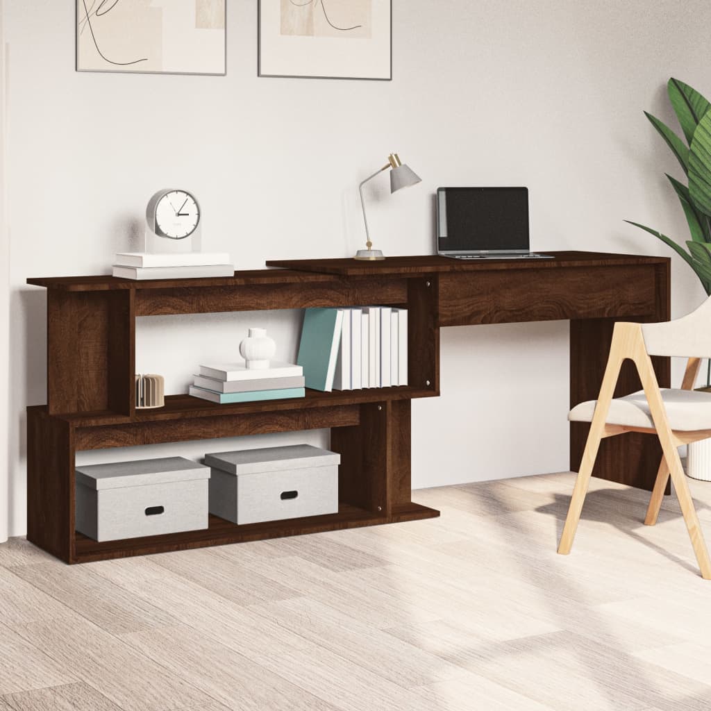 Modern Wooden Rotatable Home Office Corner Computer Desk Table With Storage