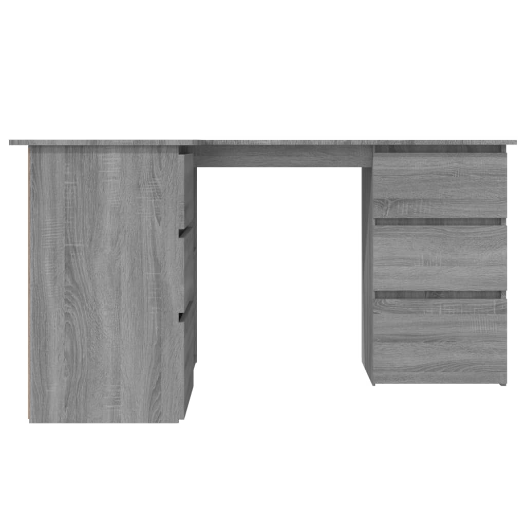 Modern Wooden Home Office L-Shape Corner Computer Desk Table With Drawers