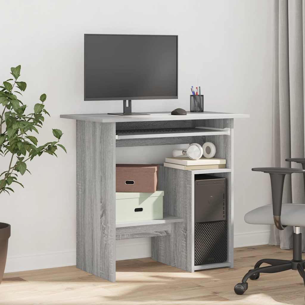 Modern Wooden Home Office Computer Desk Table With Keyboard Tray Storage