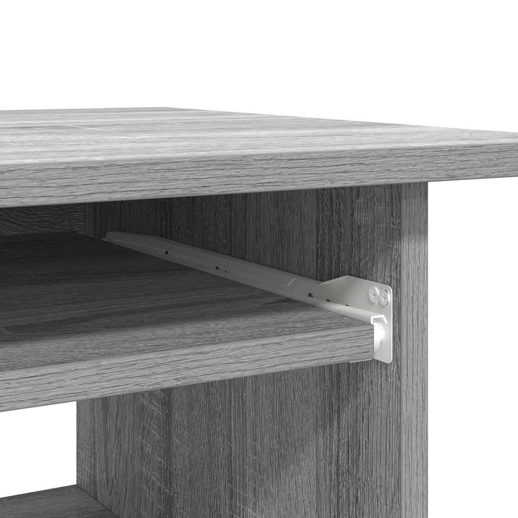 Modern Wooden Home Office Computer Desk Table With Keyboard Tray Storage