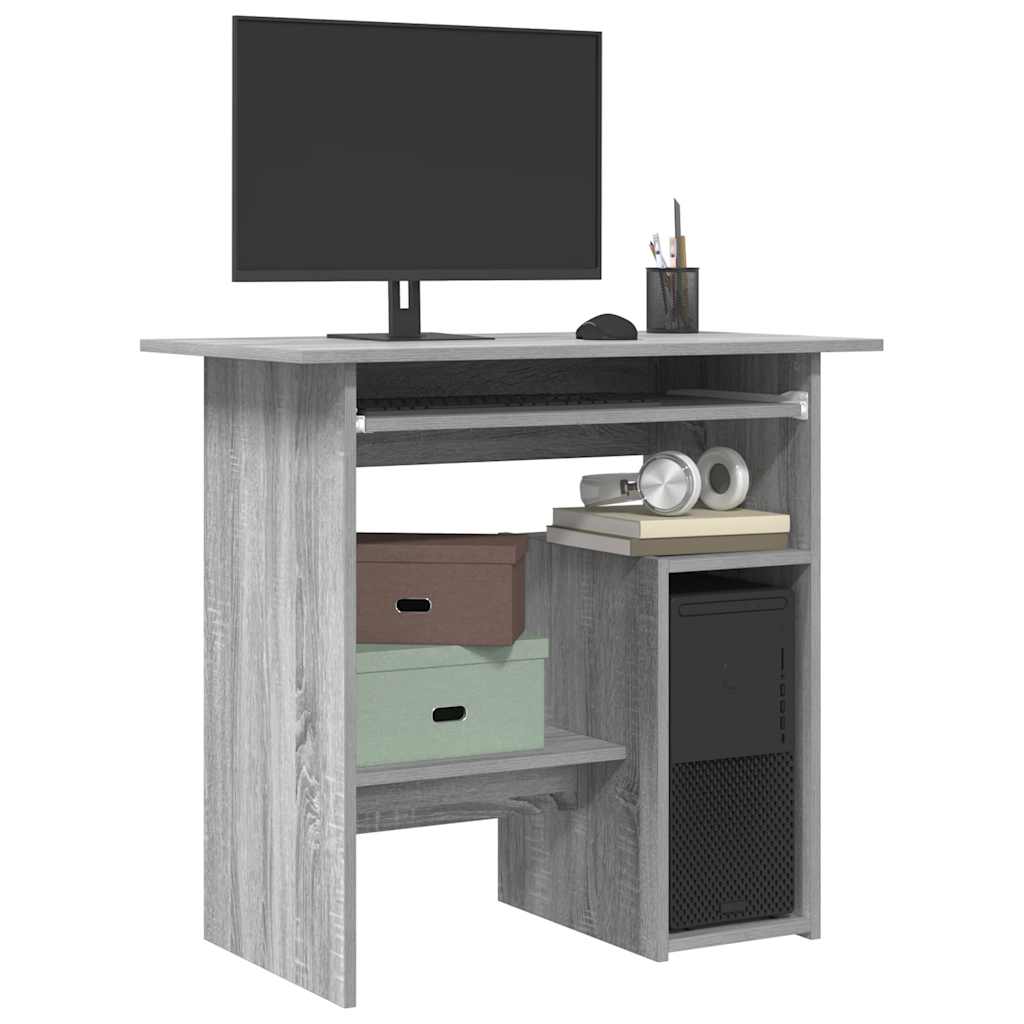 Modern Wooden Home Office Computer Desk Table With Keyboard Tray Storage