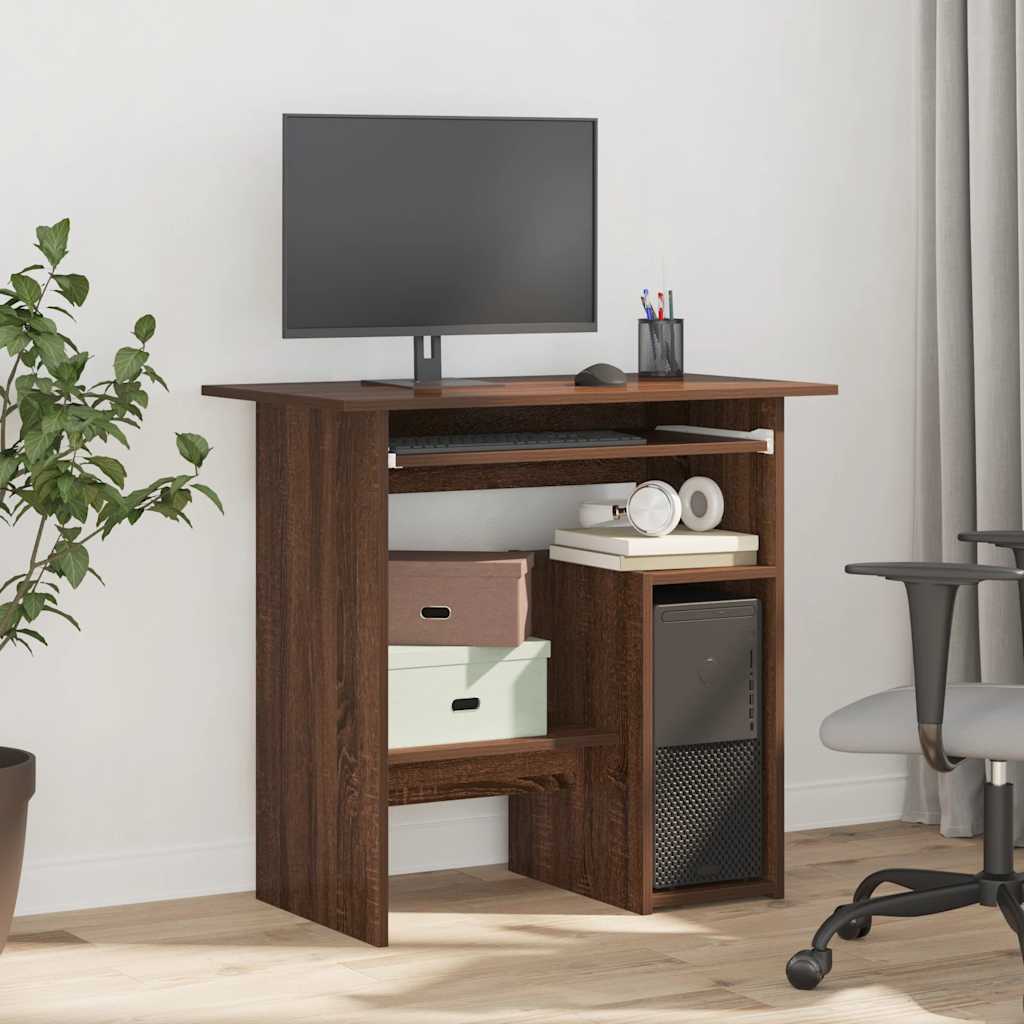 Modern Wooden Home Office Computer Desk Table With Keyboard Tray Storage