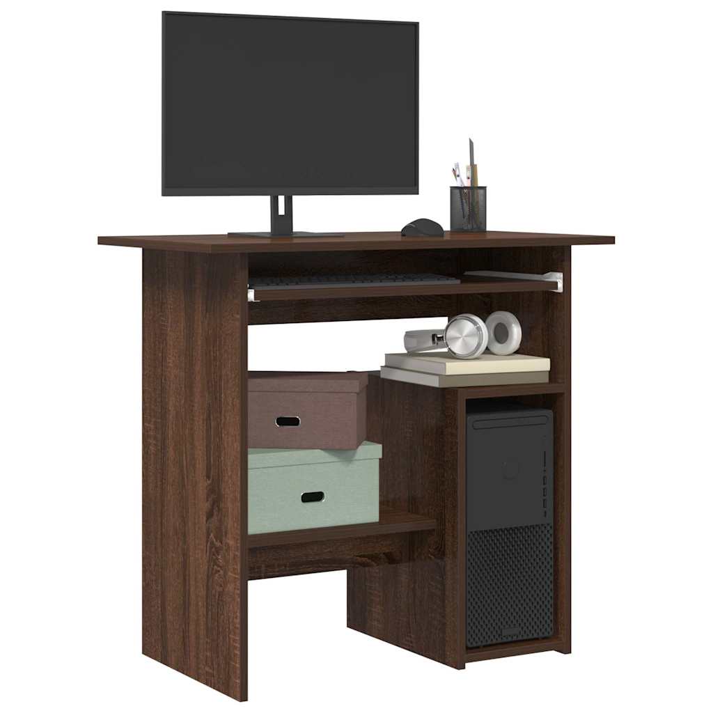 Modern Wooden Home Office Computer Desk Table With Keyboard Tray Storage