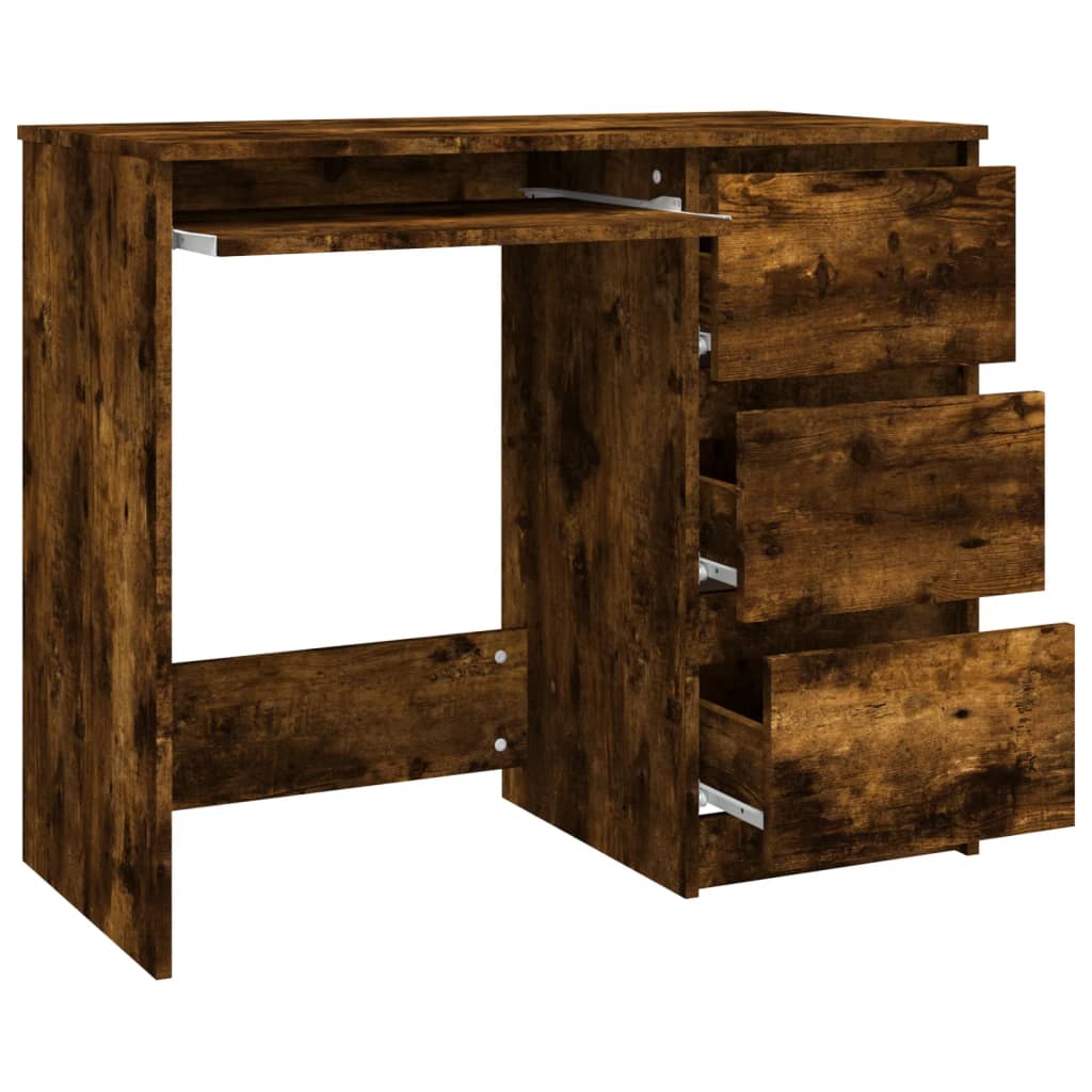 Modern Wooden Home Office Computer Desk Table With 3 Storage Drawers