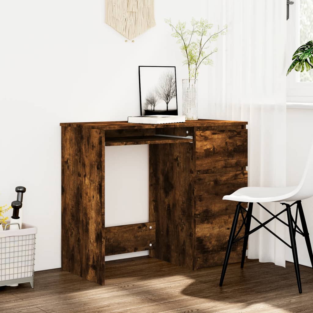 Modern Wooden Home Office Computer Desk Table With 3 Storage Drawers