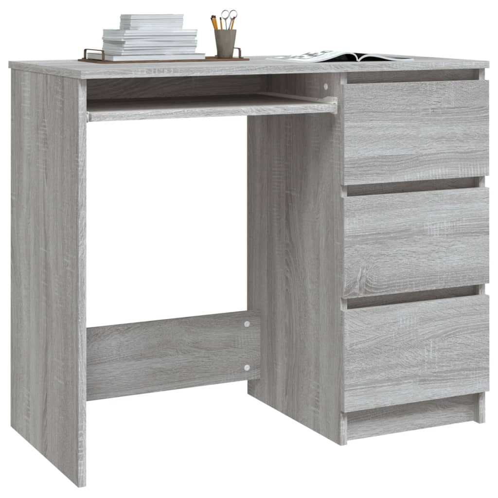 Modern Wooden Home Office Computer Desk Table With 3 Storage Drawers