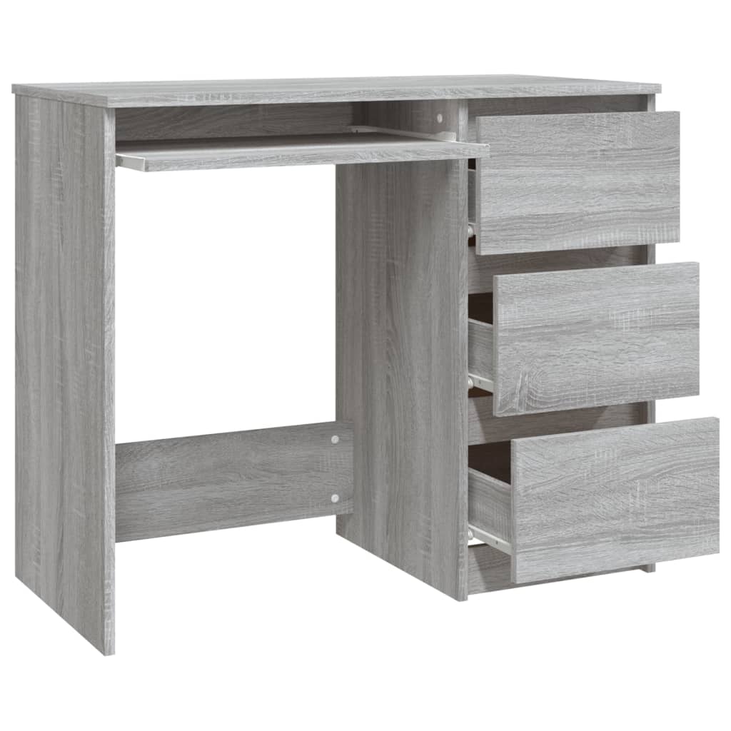 Modern Wooden Home Office Computer Desk Table With 3 Storage Drawers