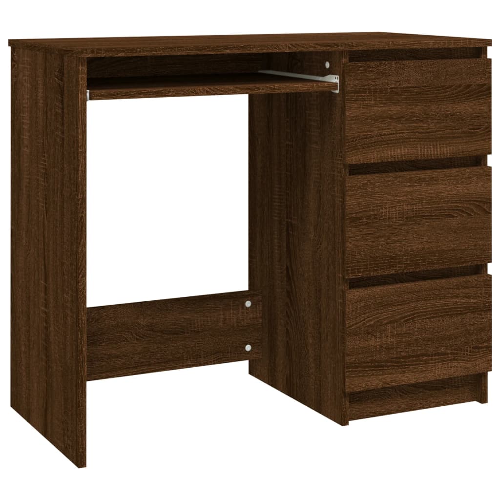 Modern Wooden Home Office Computer Desk Table With 3 Storage Drawers