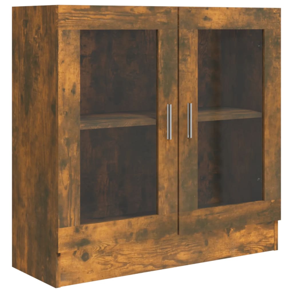 Modern Wooden 2 Glass Doors Vitrine Storage Cabinet Dining Room Unit