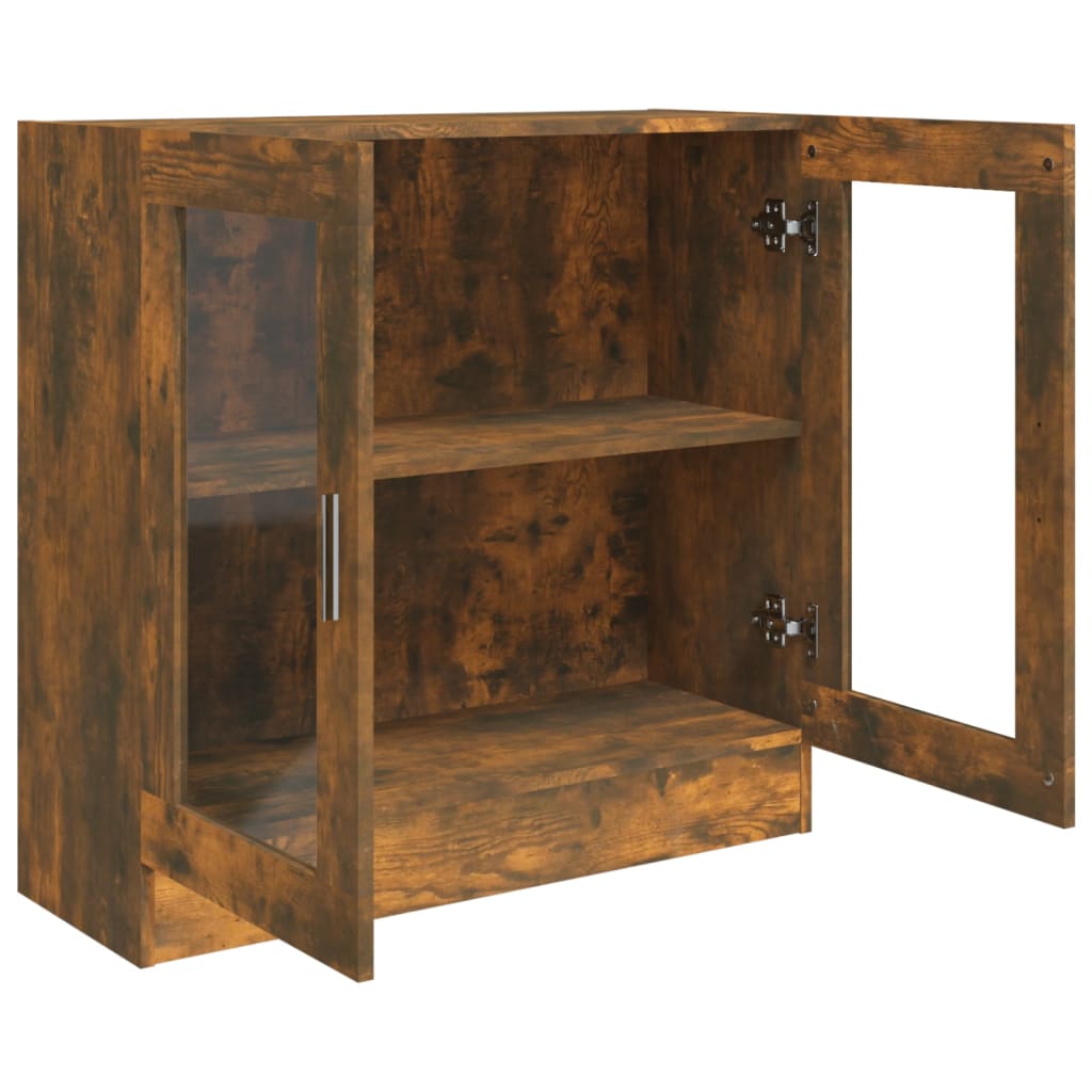 Modern Wooden 2 Glass Doors Vitrine Storage Cabinet Dining Room Unit