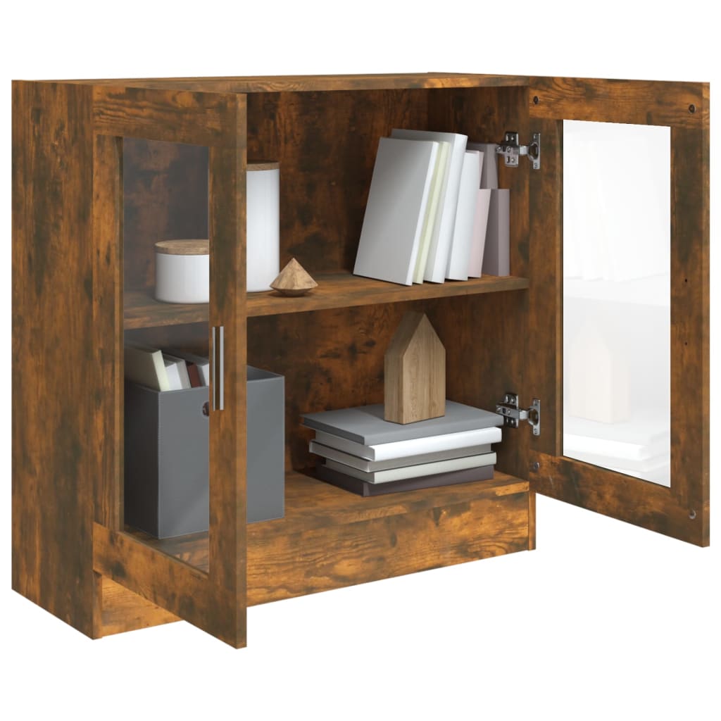 Modern Wooden 2 Glass Doors Vitrine Storage Cabinet Dining Room Unit