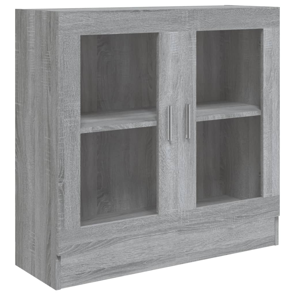 Modern Wooden 2 Glass Doors Vitrine Storage Cabinet Dining Room Unit