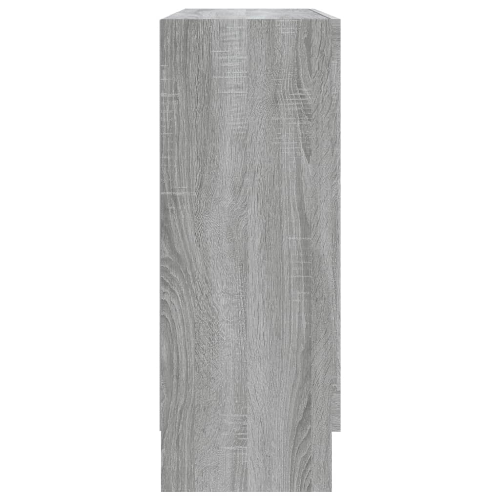 Modern Wooden 2 Glass Doors Vitrine Storage Cabinet Dining Room Unit