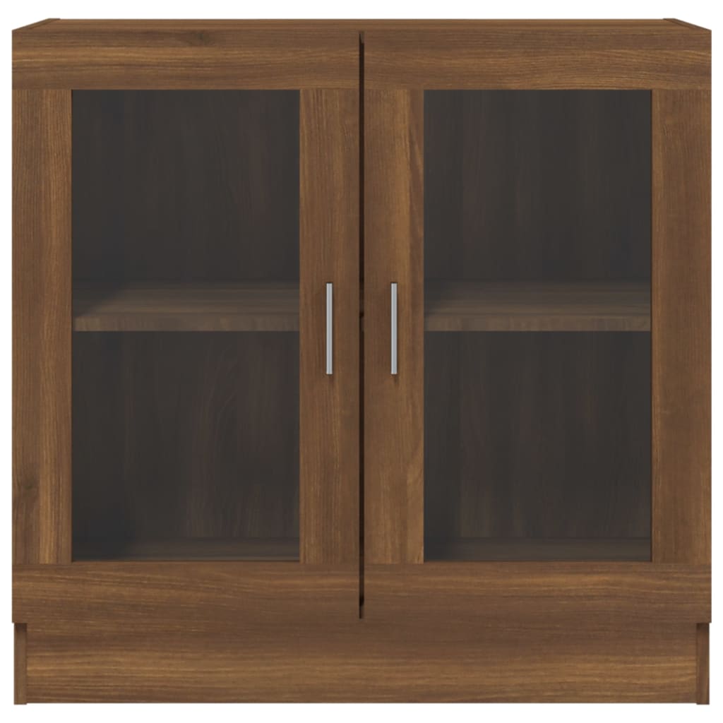 Modern Wooden 2 Glass Doors Vitrine Storage Cabinet Dining Room Unit