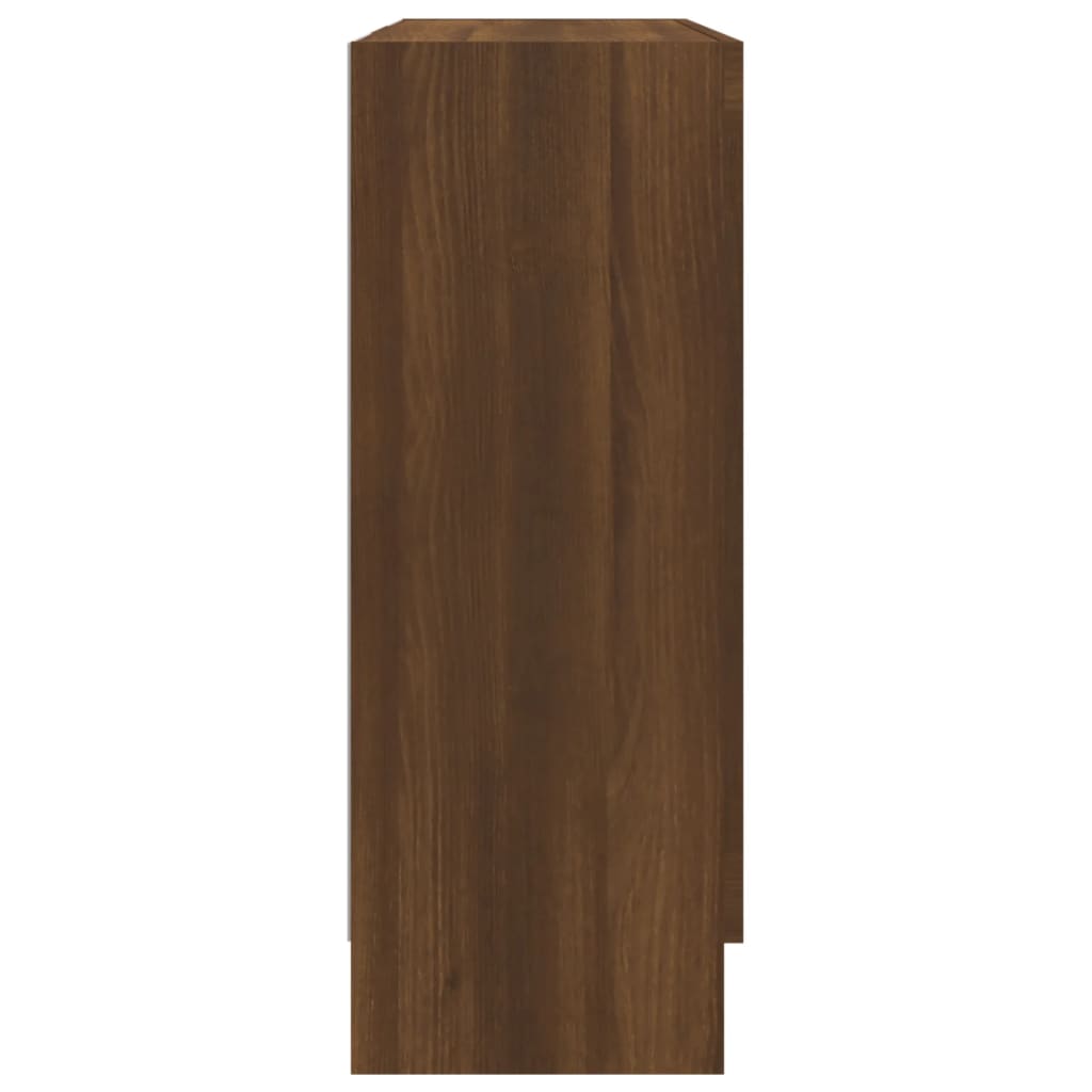 Modern Wooden 2 Glass Doors Vitrine Storage Cabinet Dining Room Unit