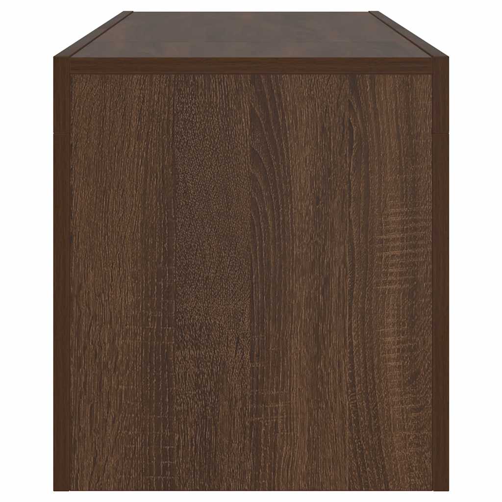 TV Cabinet with LED Lights Brown Oak 120x35x40 cm