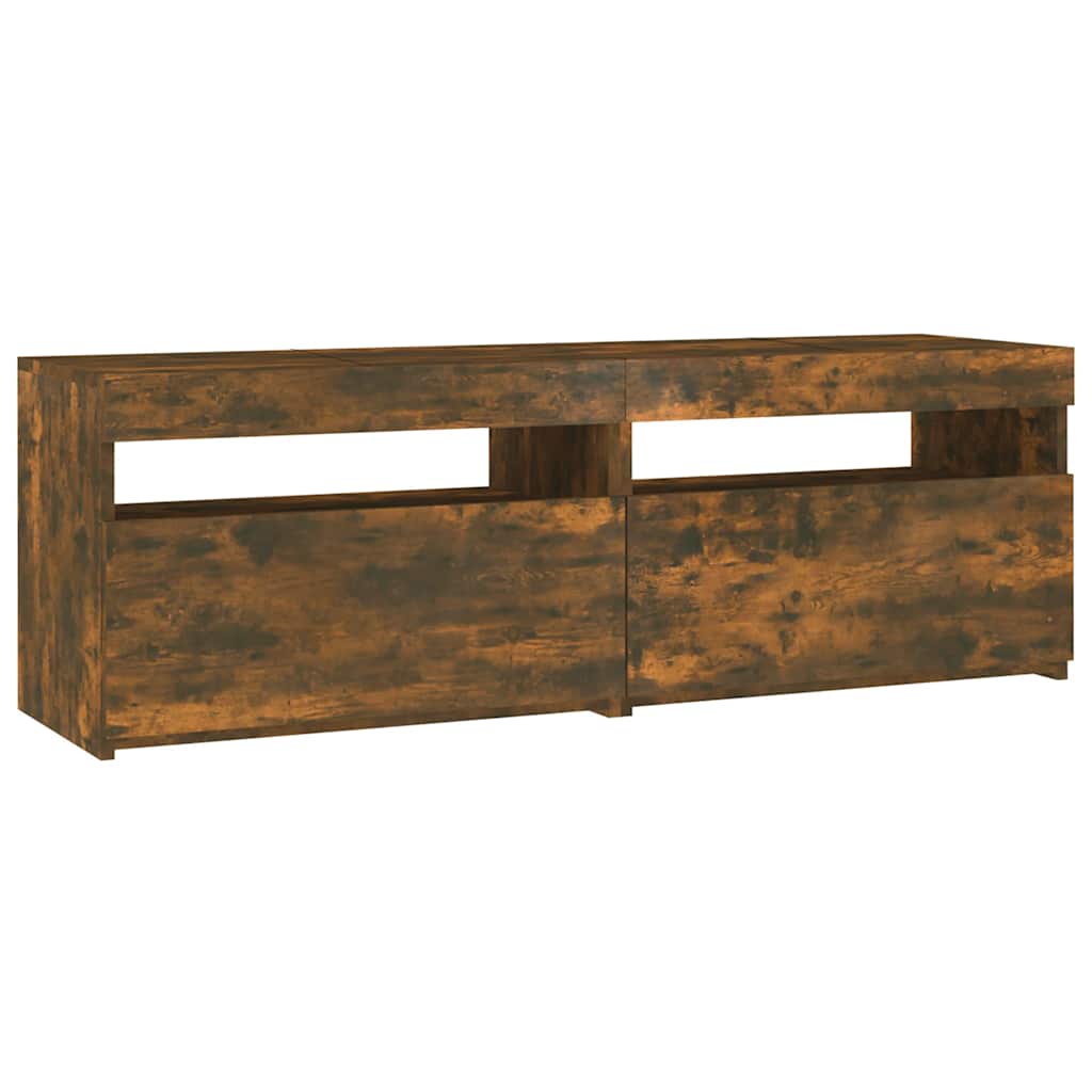 Modern Wooden TV Tele Stand Media Unit Cabinet With Storage & LED Lights Wood