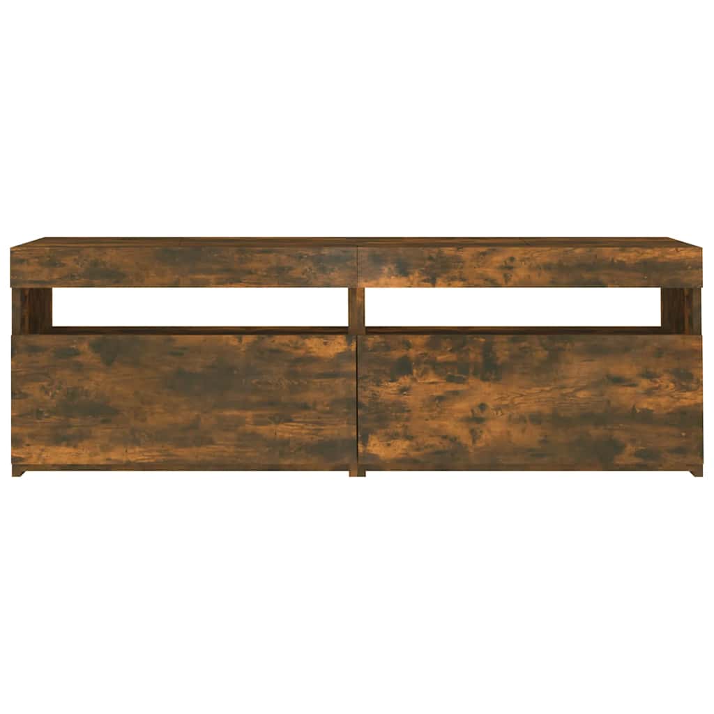 Modern Wooden TV Tele Stand Media Unit Cabinet With Storage & LED Lights Wood