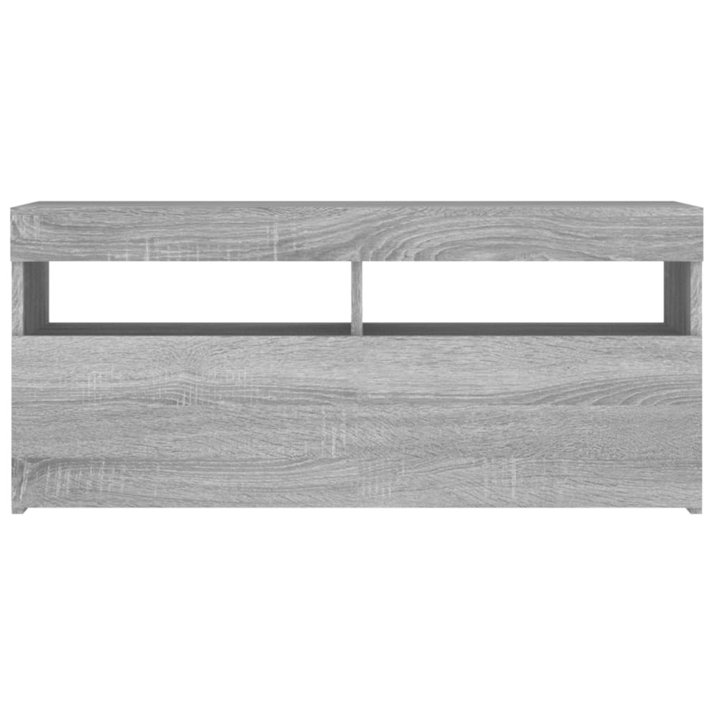 Modern Wooden TV Tele Stand Media Unit Cabinet With Storage & LED Lights Wood