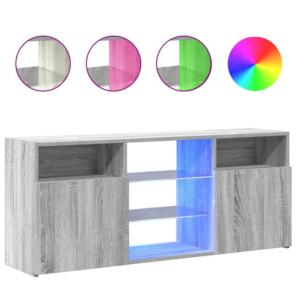 TV Cabinet with LED Lights Grey Sonoma 120x30x50 cm