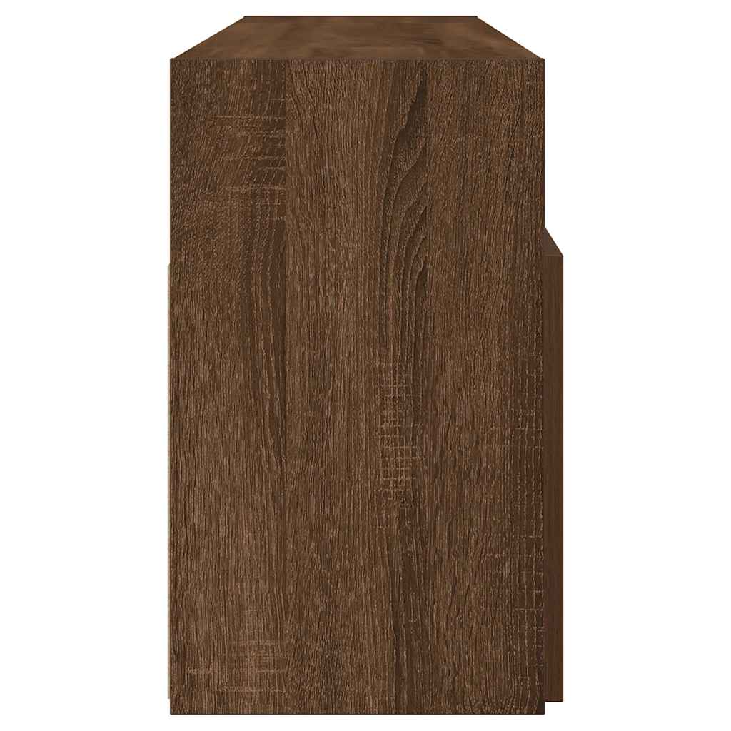 TV Cabinet with LED Lights Brown Oak 120x30x50 cm
