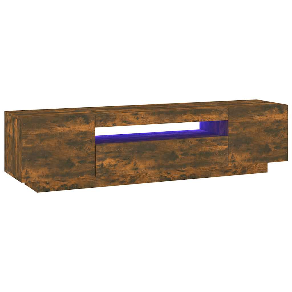 Modern Wooden 63 Inch TV Tele Stand Unit Cabinet With LED Lights & Storage