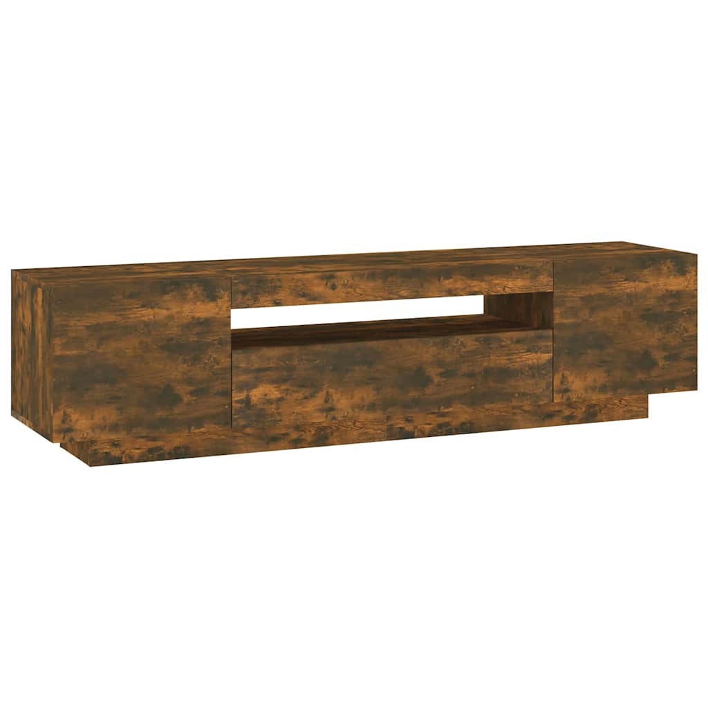 Modern Wooden 63 Inch TV Tele Stand Unit Cabinet With LED Lights & Storage