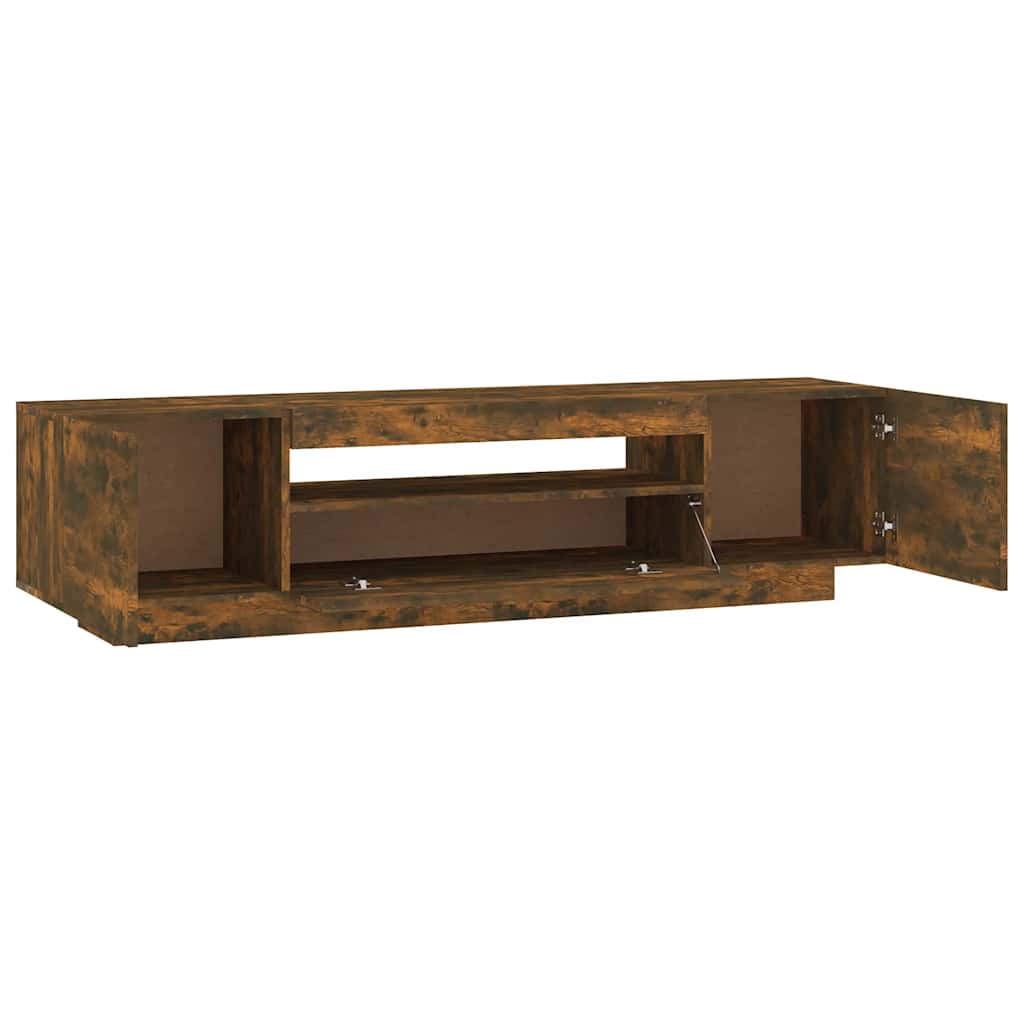 Modern Wooden 63 Inch TV Tele Stand Unit Cabinet With LED Lights & Storage