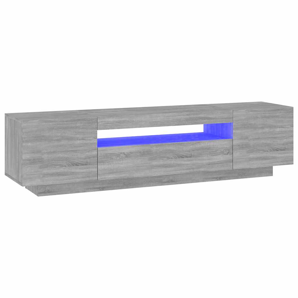 Modern Wooden 63 Inch TV Tele Stand Unit Cabinet With LED Lights & Storage