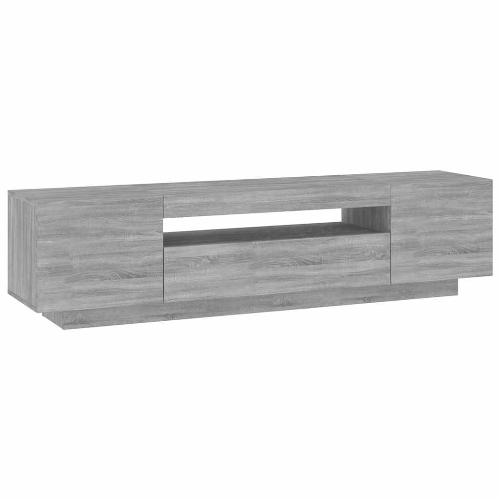 Modern Wooden 63 Inch TV Tele Stand Unit Cabinet With LED Lights & Storage