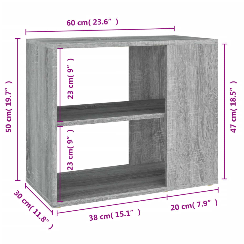 Side Cabinet 60X30X50 Cm Engineered Wood