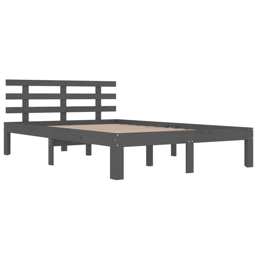Bed Frame without Mattress Grey Solid Wood 200x200 cm