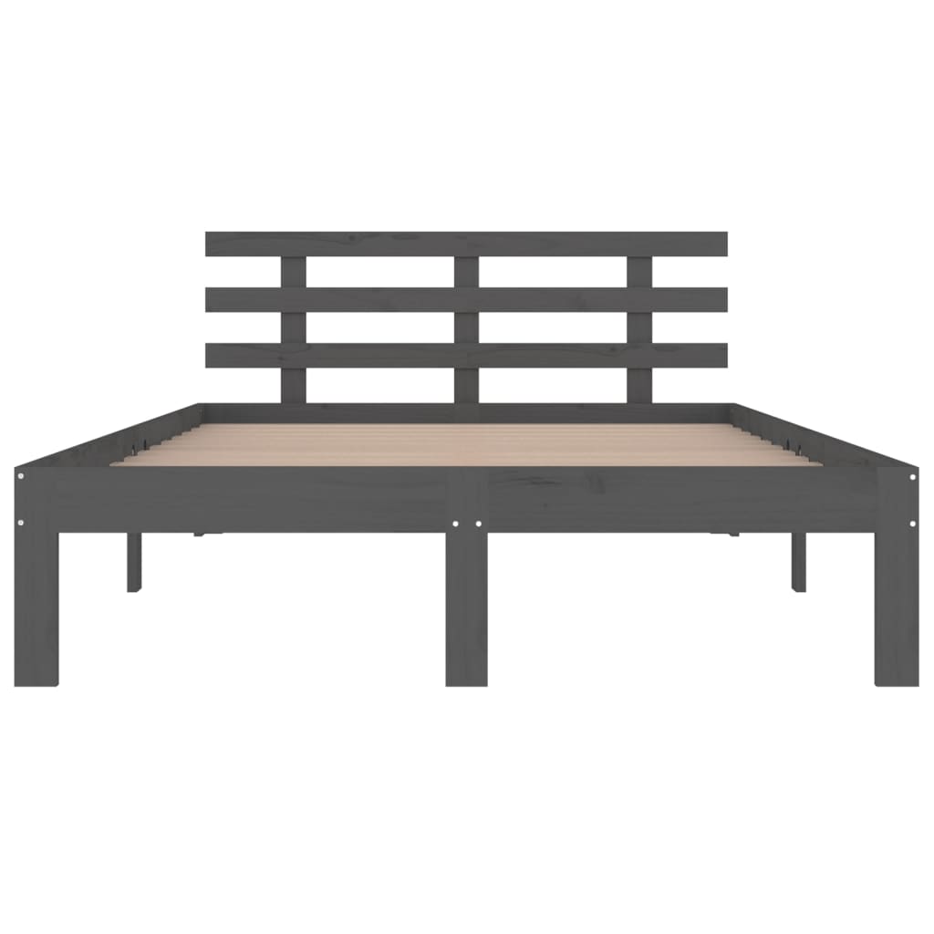 Bed Frame without Mattress Grey Solid Wood 200x200 cm