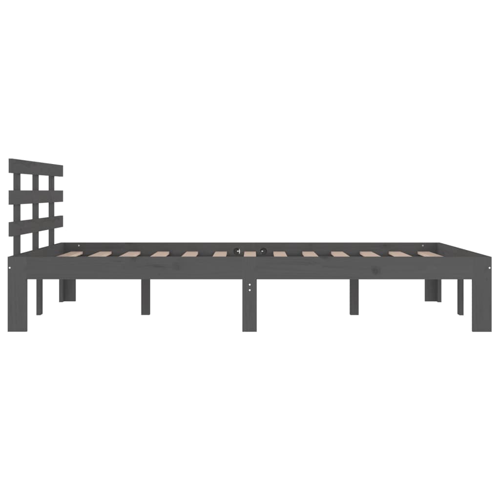 Bed Frame without Mattress Grey Solid Wood 200x200 cm