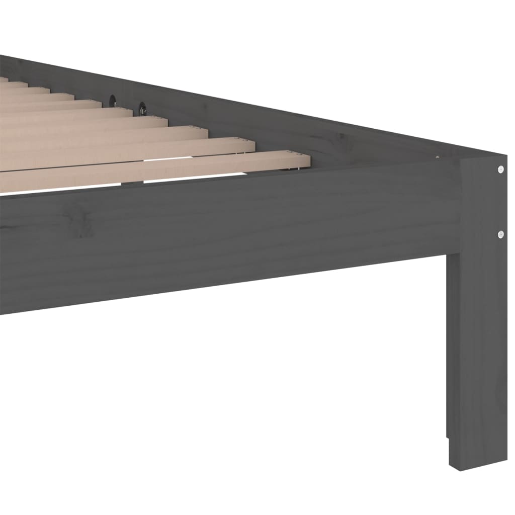 Bed Frame without Mattress Grey Solid Wood 200x200 cm