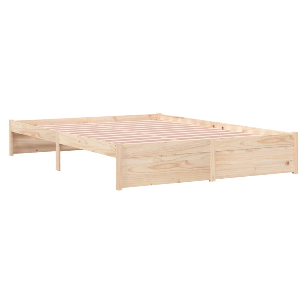 Bed Frame without Mattress Solid Wood 150x200 cm King Size King Size