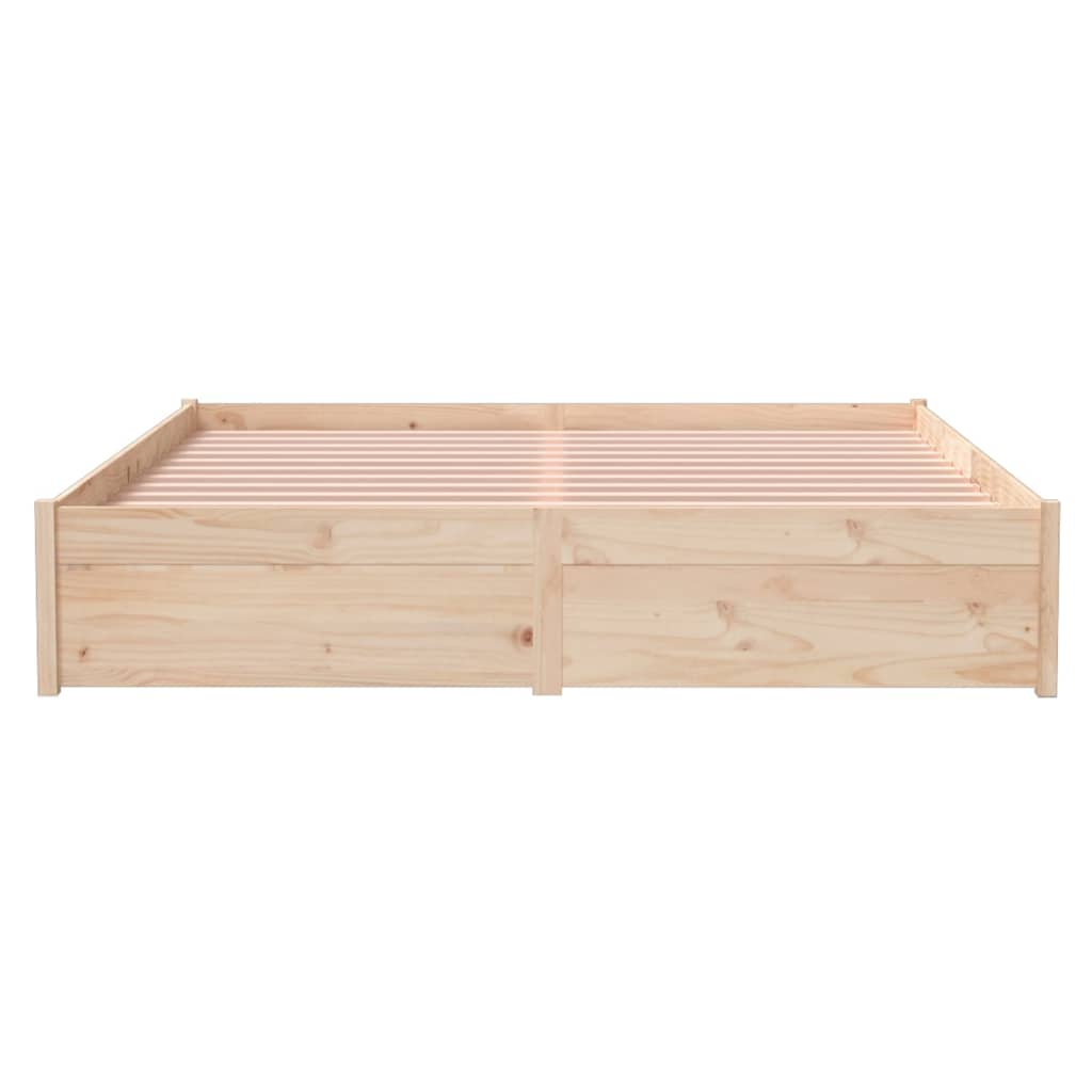 Bed Frame without Mattress Solid Wood 150x200 cm King Size King Size