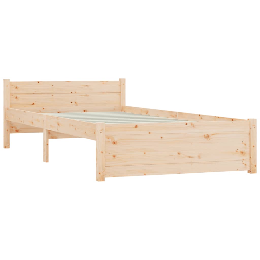 Bed Frame without Mattress Solid Wood 75x190 cm Small Single Small Single