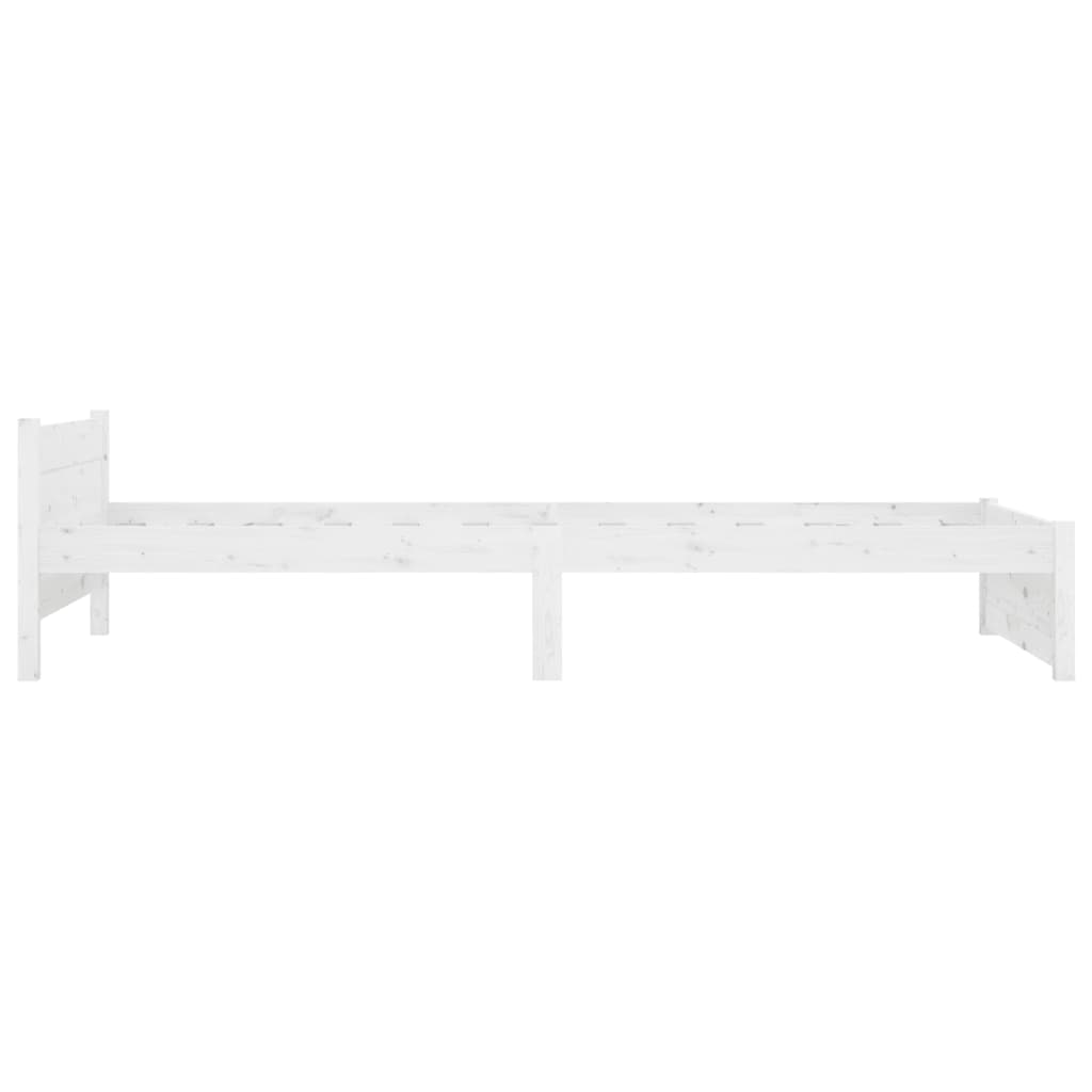 Bed Frame without Mattress White Solid Wood 90x190 cm Single Single
