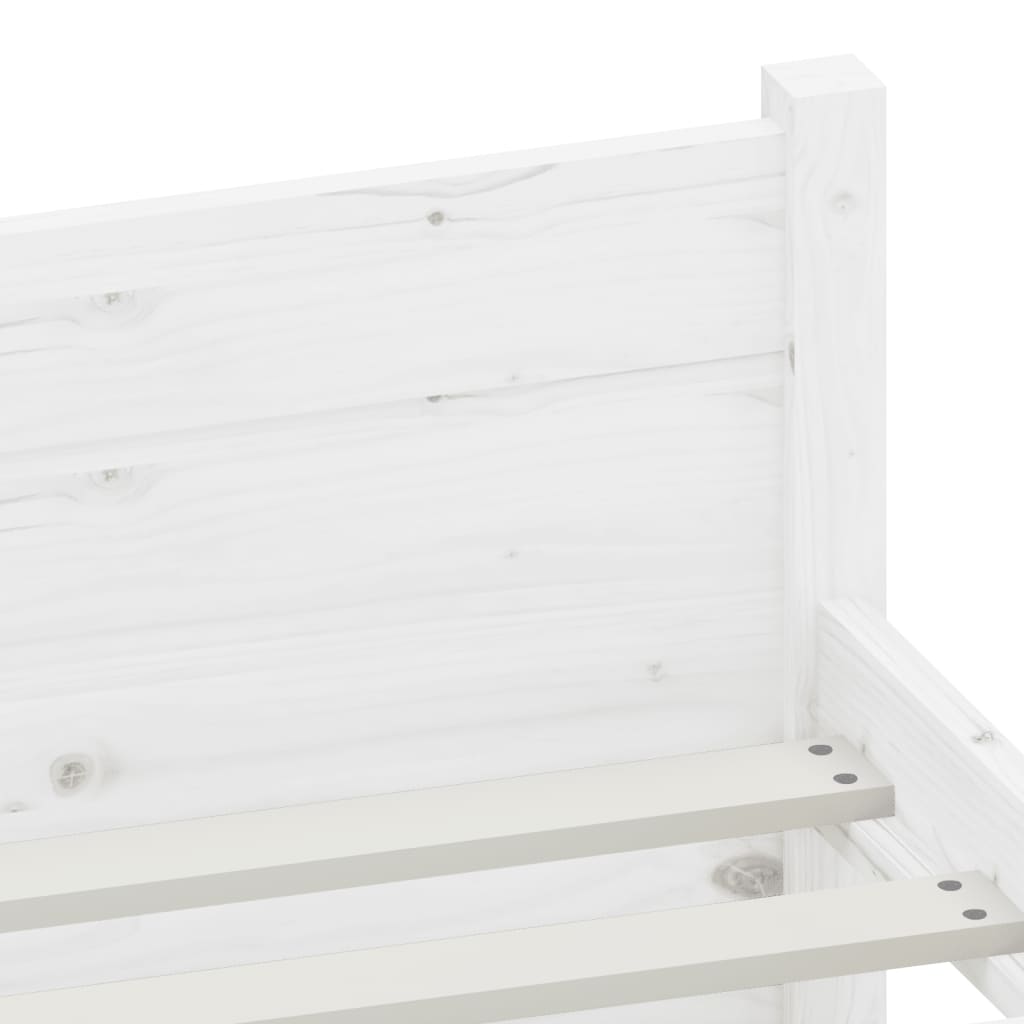 Bed Frame without Mattress White Solid Wood 90x190 cm Single Single