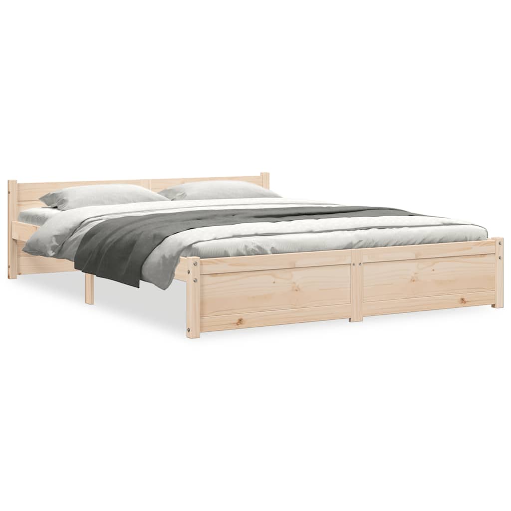 Bed Frame without Mattress Solid Wood 140x190 cm
