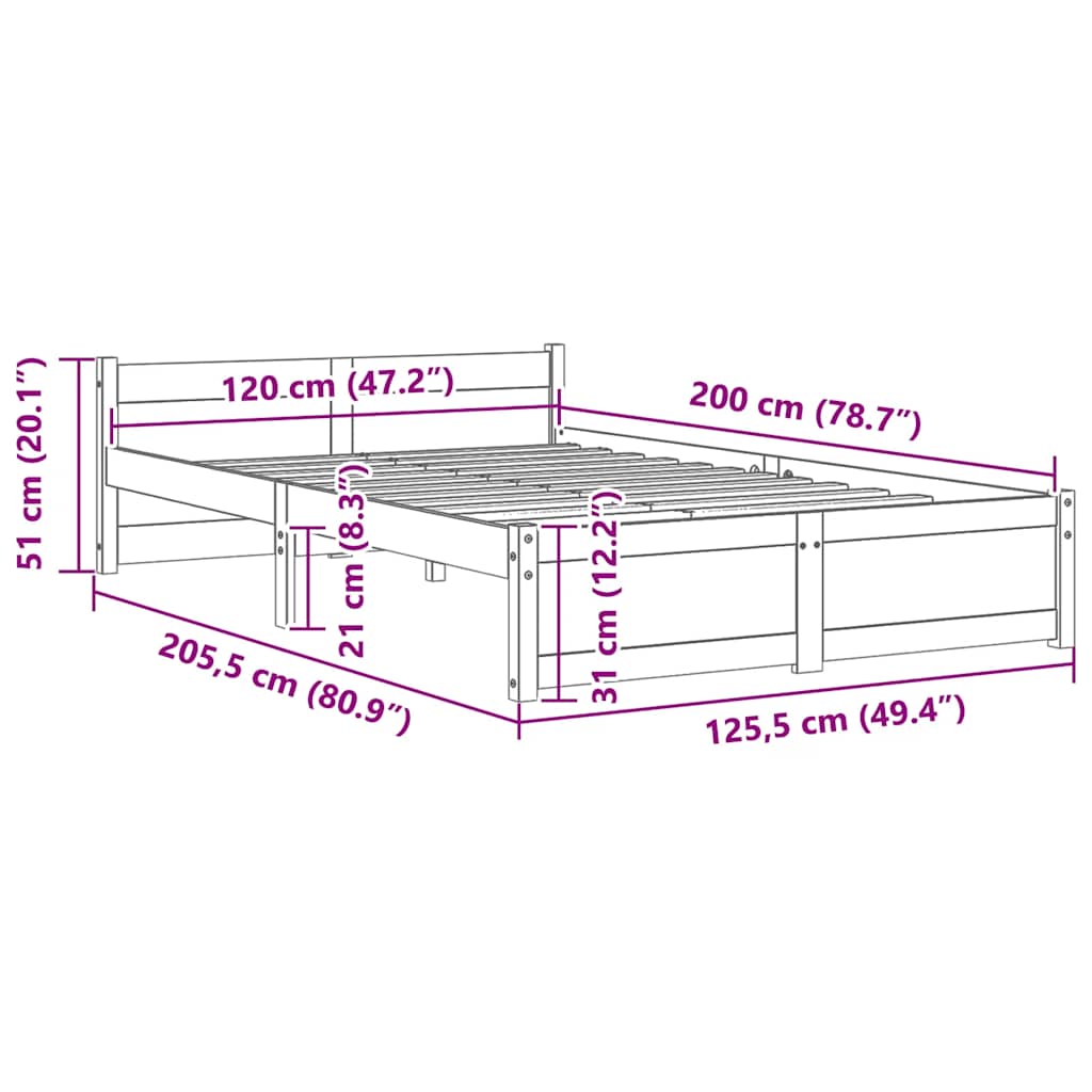 Bed Frame Without Mattress Solid Wood