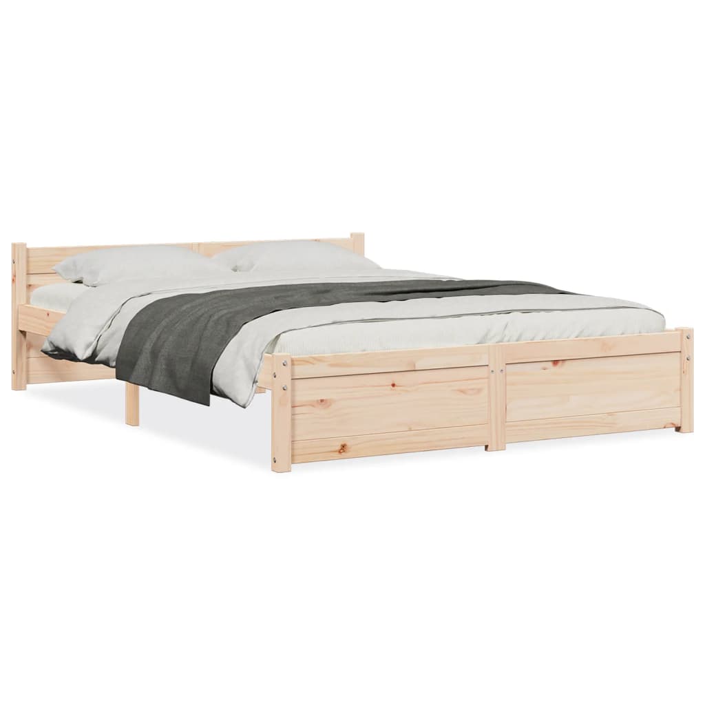 Bed Frame without Mattress Solid Wood 140x200 cm