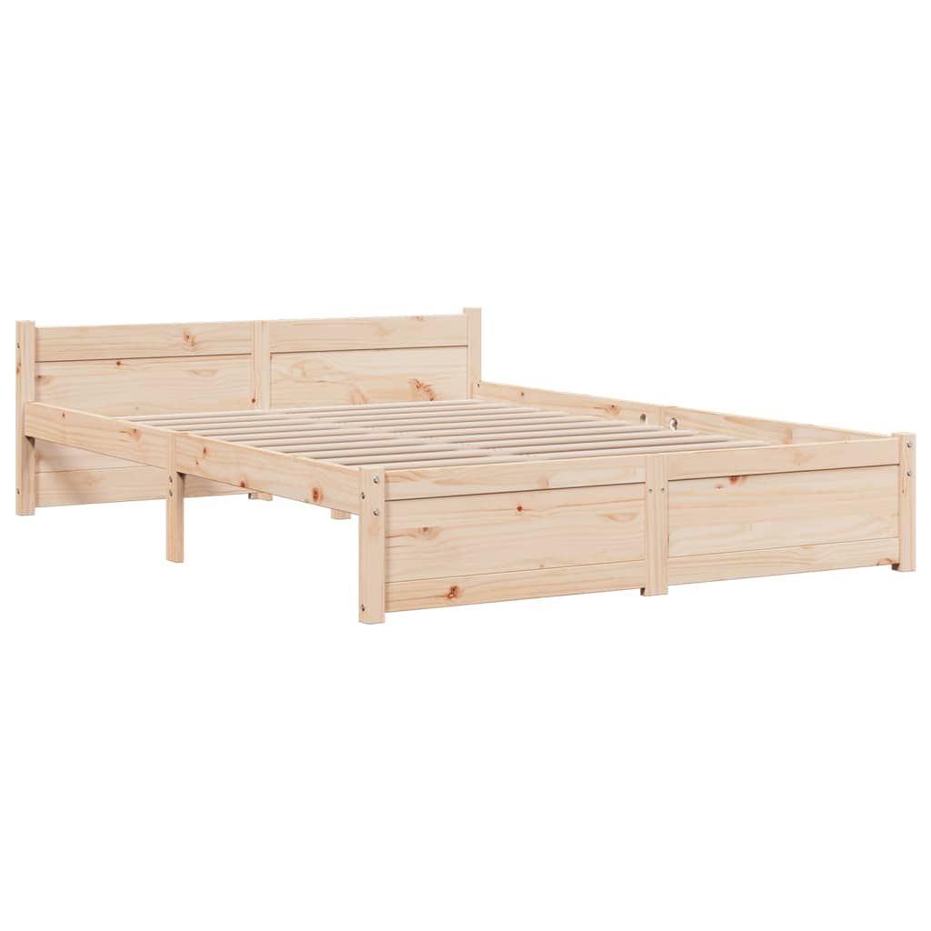 Bed Frame without Mattress Solid Wood 140x200 cm