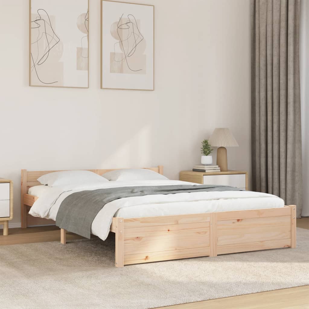 Bed Frame without Mattress Solid Wood 140x200 cm