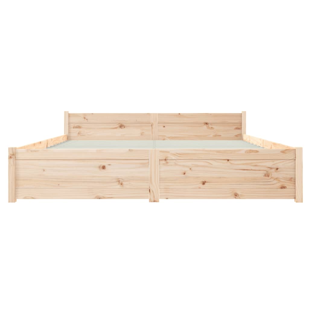 Bed Frame without Mattress Solid Wood 150x200 cm King Size King Size