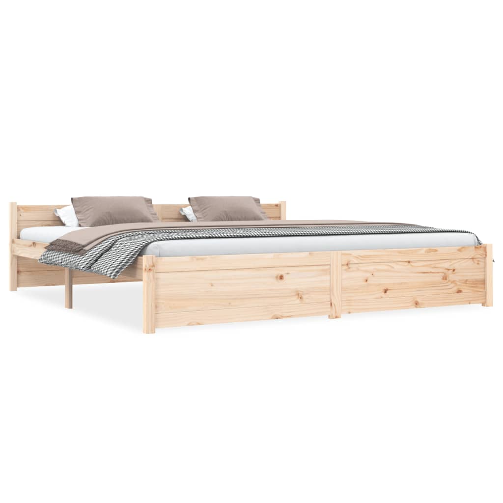 Bed Frame without Mattress Solid Wood 180x200 cm Super King Super King Size